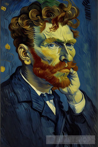 Pensive Man Portrait Ai Art