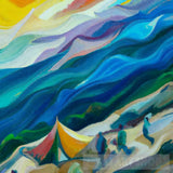 People Camping In The Middle Of Mountains Oil Painting Abstract Art 11 Landscape Ai Art