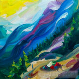 People Camping In The Middle Of Mountains Oil Painting Abstract Art 11 Landscape Ai Art