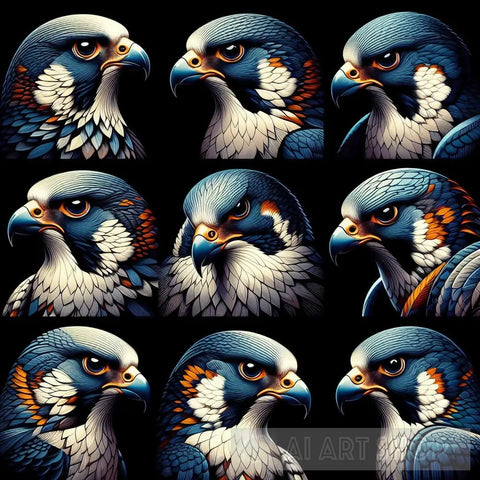 Peregrine Falcon 9 Animal Ai Art