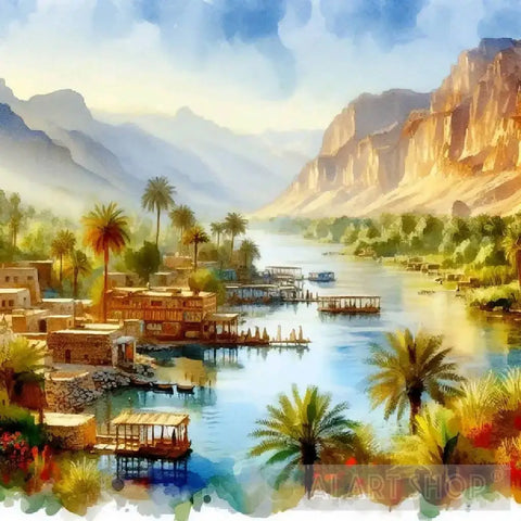 Pharaonic Serenity Impressionism Ai Art