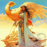 The Phoenix And The Warrior: A Legend Of Rising From Ashes Surrealism Ai Art