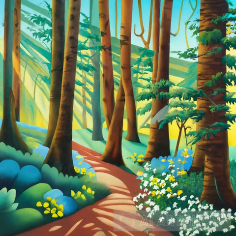 Photo Of A Picturesque Forest Path Leading Into The Unknown Ai Painting