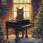 Piano Cat Christmas Animal Ai Art