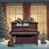 Piano Cat Christmas Animal Ai Art