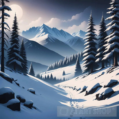 Picturesque Winter Landscape Landscape Ai Art