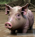 Pig In The Water Animal Ai Art