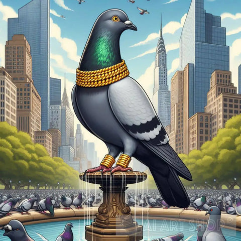 Pigeon King Of Nyc Ai Artwork