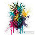 Pineapple Splatter Ai Artwork