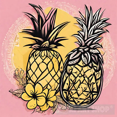 Pineapples Still Life Ai Art
