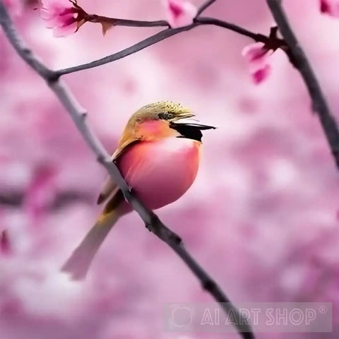 Pink Bird Ai Artwork