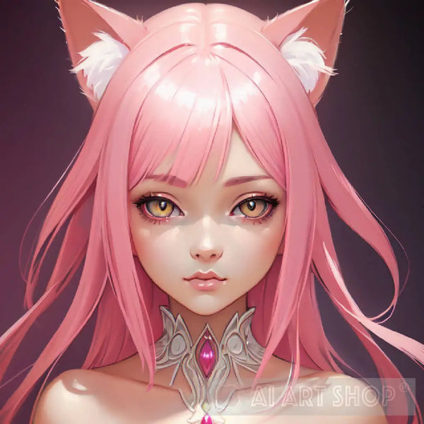 Rokuon Pink Cat Anime Girl Fantasy Profile Pic Beautiful Gorgeous L...