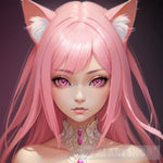 Pink Cat Girl Ai Artwork