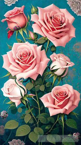 Pink Roses Nature Ai Art