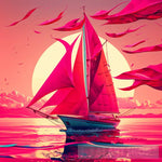 Pink Sail Ai Artwork