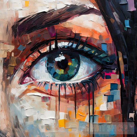 Pixelated Female Eye Ai Painting