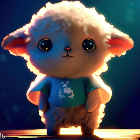 Cute lamb with a t-shirt copy