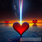 Planet Landscape Heart Valentine’s Day Sea Sky Universe Love Ai Art