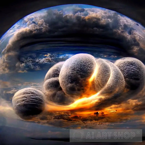 Planetary Accretion Abstract Ai Art