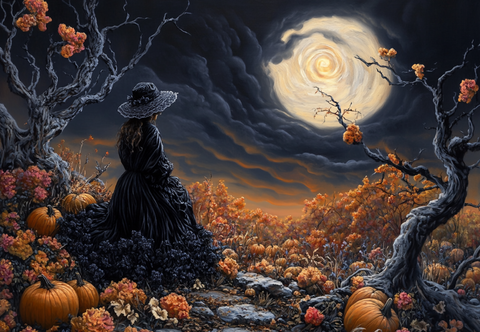 Moonlit Autumn Enchantment: A Victorian Gothic Fantasy