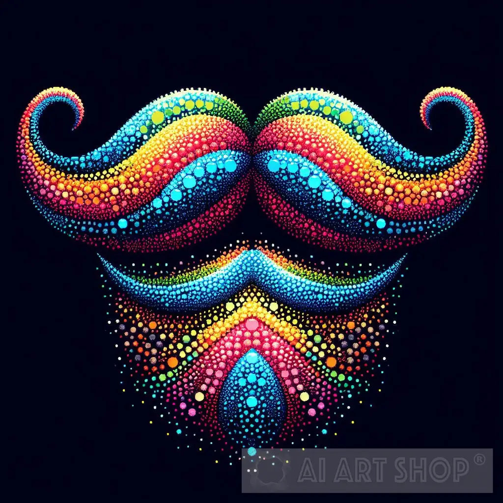 pop art mustache colorful