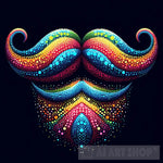 Pop Art Mustache Colorful Pop Ai Art