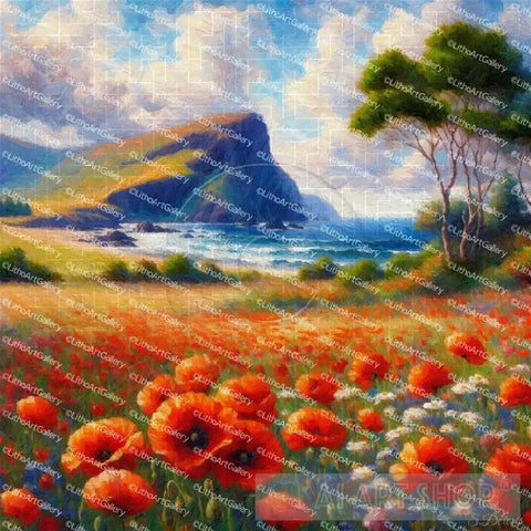 Poppies By The Sea Expressionism Ai Art