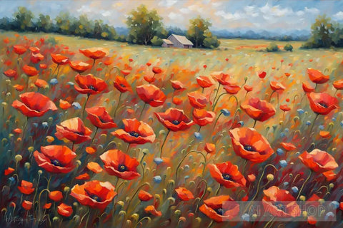 Poppy Field Impressionism Ai Art