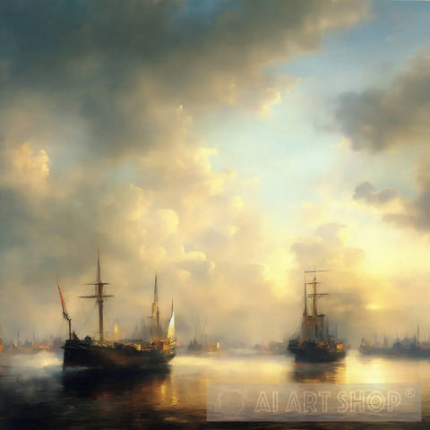 Port Of Rotterdam In The 1820S Ai Painting