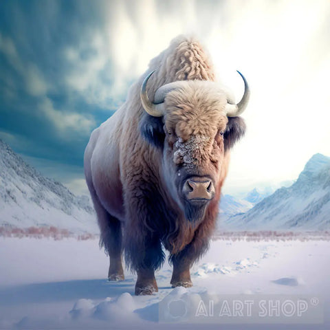 Portrait Of A Bison Animal Ai Art