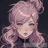 Portrait Of A Cute Anime Girl With Pink Hair Ai Art