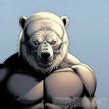 Portrait Of A Polar Bear-Man Lord Darkness. Ai Art