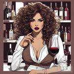 Portrait Of A Young Woman In Dress With Wine Glass Ai Artwork