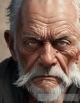 Portrait Of Angry Oldman Ai Art