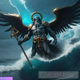 Poseidon In The Ocean Ai Artwork