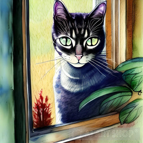 Posing Cat Animal Ai Art