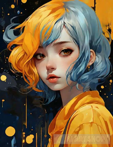 Pretty Girl In Colorful Painting Ai Painting
