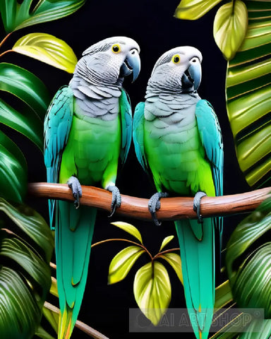 Pretty Pairing Of Parrots Animal Ai Art