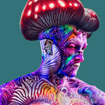 Psychedelic Mushroom Head Man Ai Artwork