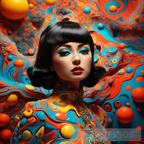 Psychedelic Surrealism Abstract Painting - Salvador Dali Inspired Artwork V Portrait Ai Art