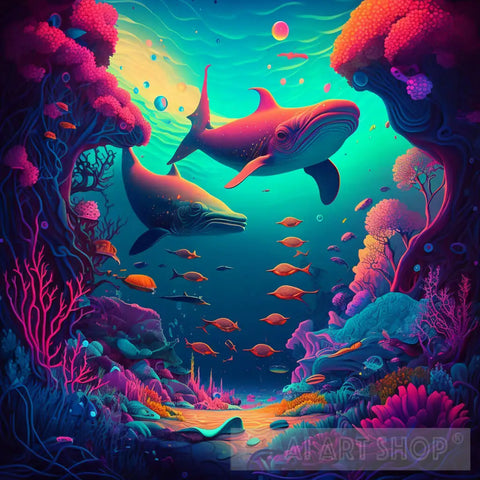 Psychedelic Water World Ai Artwork