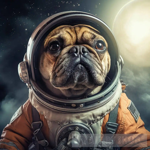 Pug Astronaut Ai Artwork