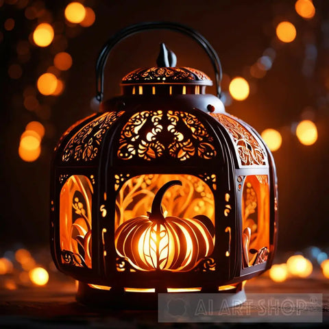 Pumpkin Carvings Lantern Ai Artwork