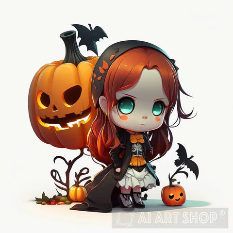 Pumpkin Girl 3 Of Ai Artwork