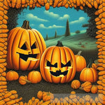 Pumpkin Patch Horror Show Ai Artwork