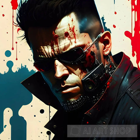 Punk Terminator #22 Portrait Ai Art