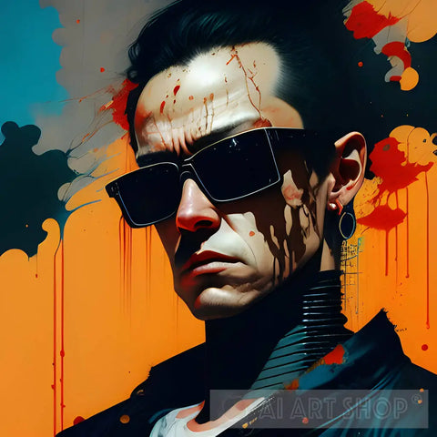 Punk Terminator #23 Portrait Ai Art