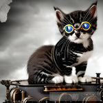 Punky Kitty Blues Animal Ai Art