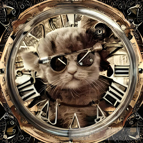 Punky Time Travelin Kitten Animal Ai Art