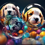 Puppies In The Bubble Abstract Ai Art